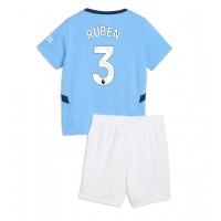 Manchester City Ruben Dias #3 Hjemmedraktsett Barn 2024-25 Kortermet (+ Korte bukser)